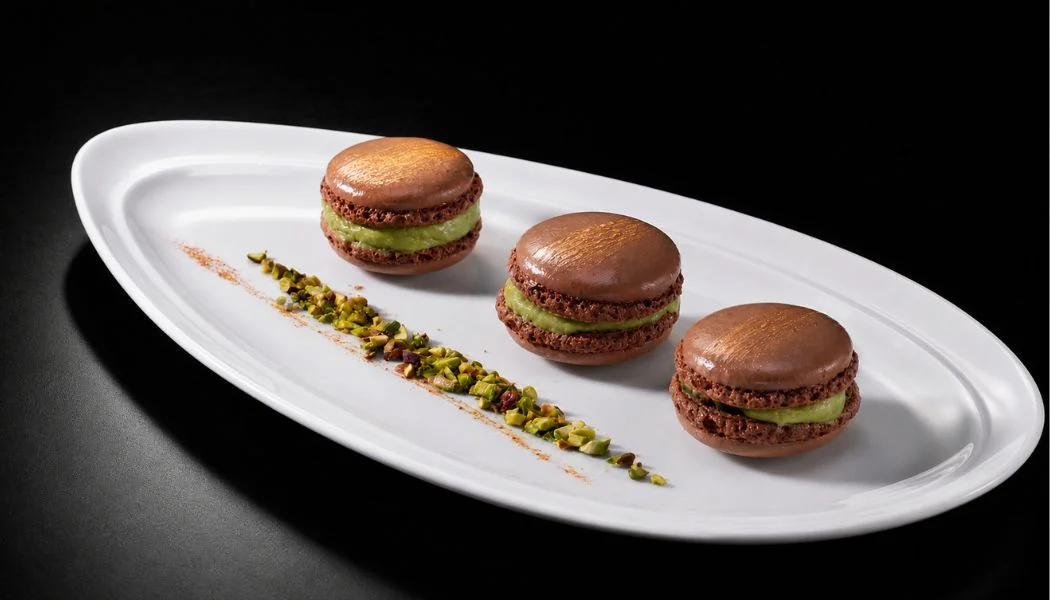 Macarons de chocolate rellenos de pistacho