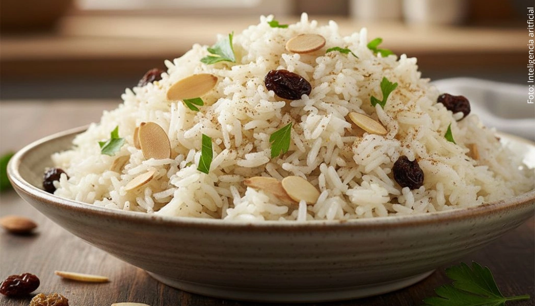 Arroz con almendras y pasas