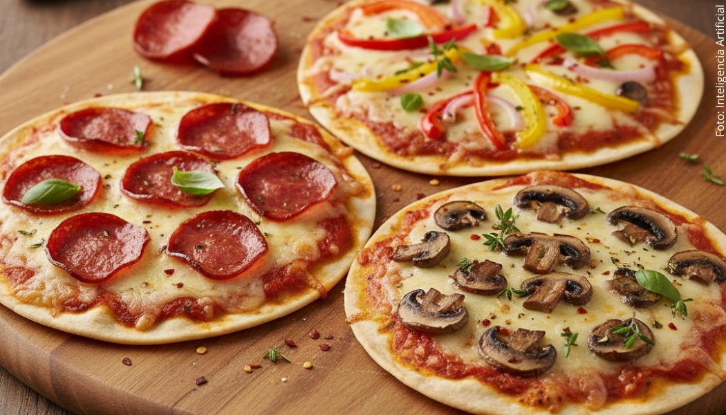 Pizzas rápidas con tortillas al horno