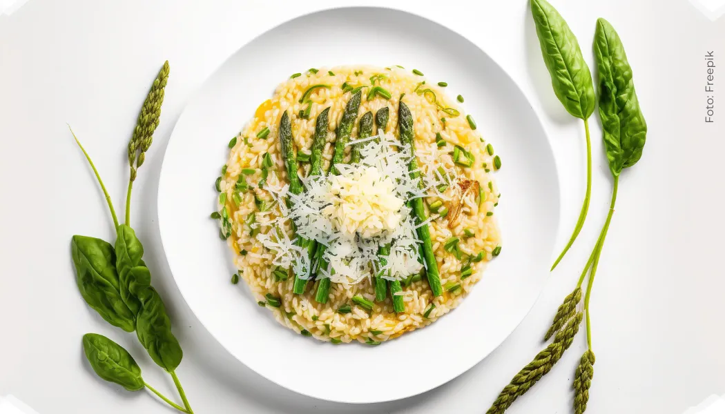 Receta risotto de espárragos y limón con queso